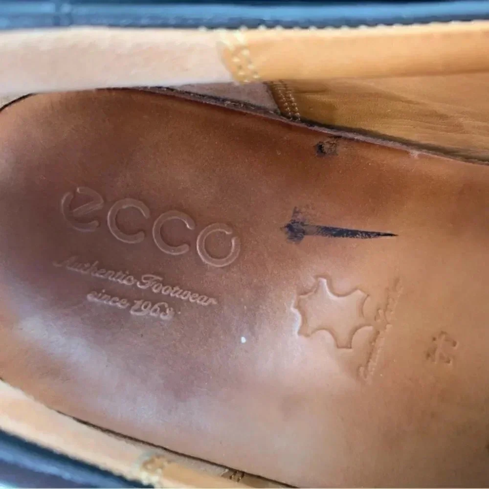 Ecco Mens lace up oxfords size 44 10-10.5 black leather comfort orthopedic